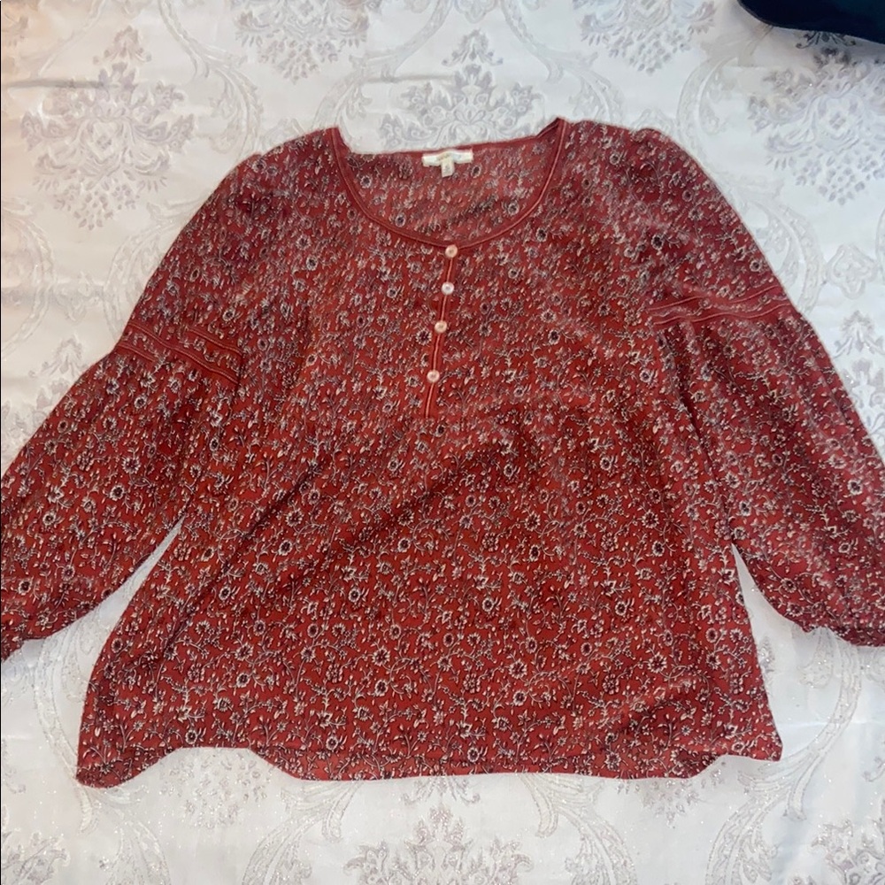 Red Floral Women's Top